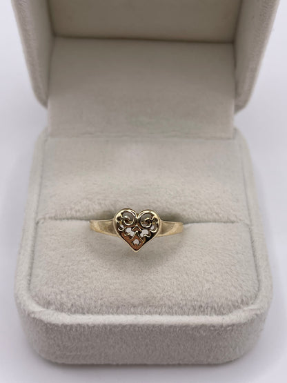 9ct gold heart ring