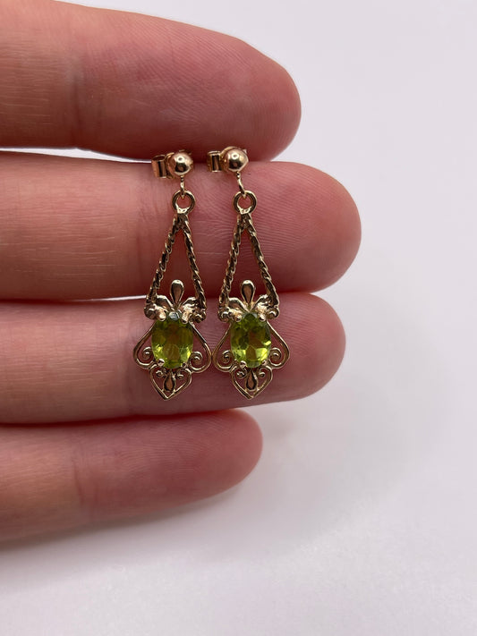 9ct gold peridot earrings