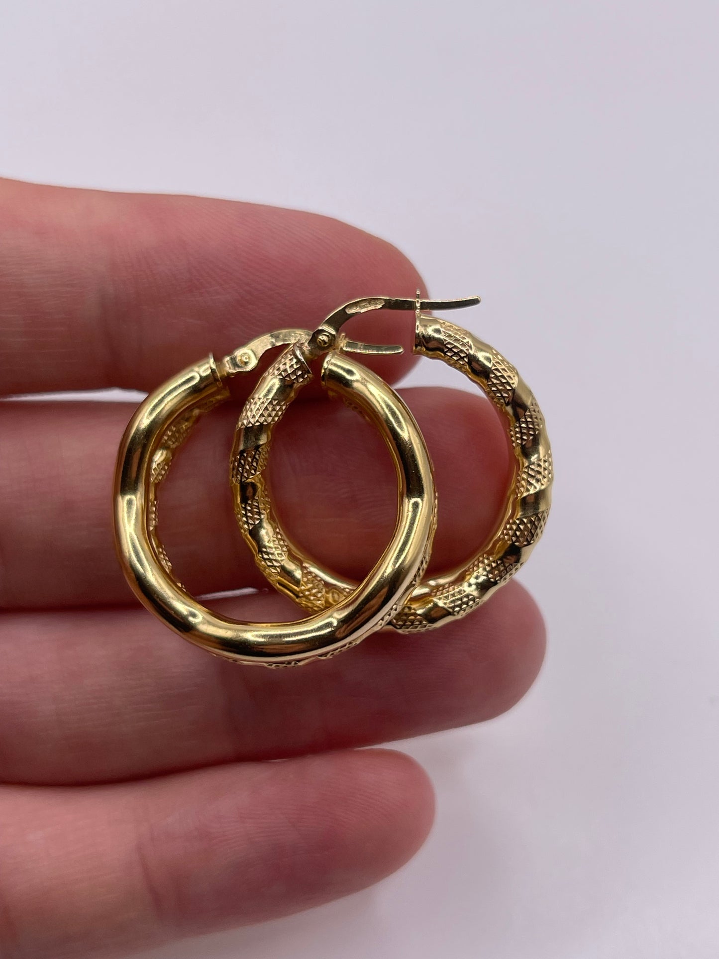 9ct gold creole earrings