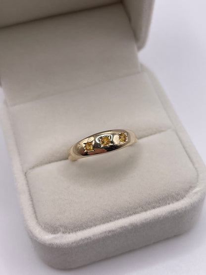 9ct gold citrine gypsy ring