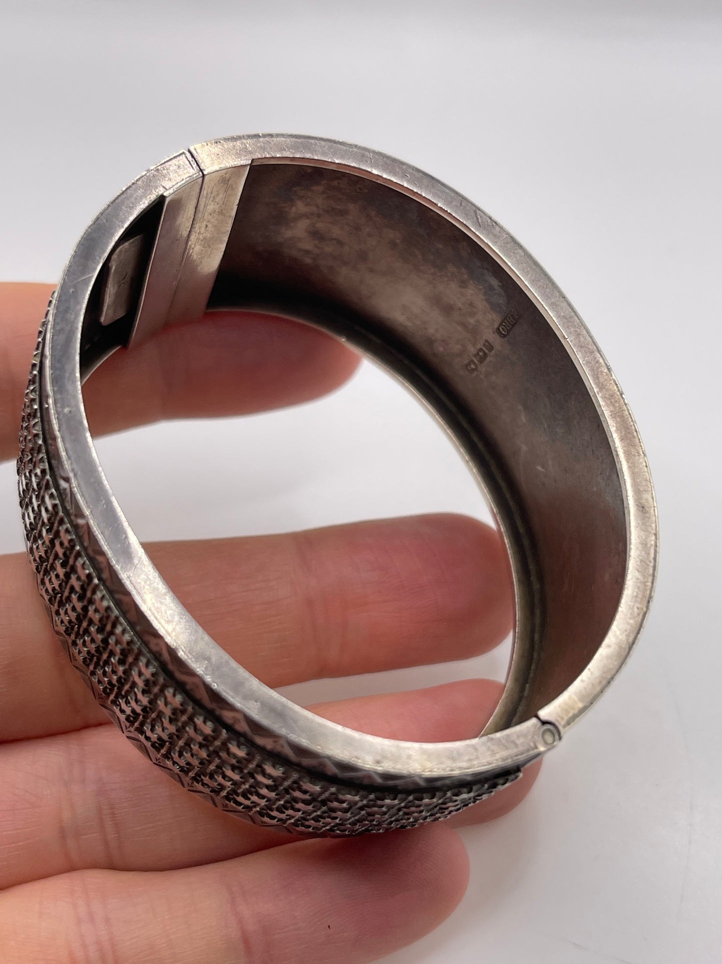 Antique silver star bangle