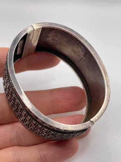 Antique silver star bangle