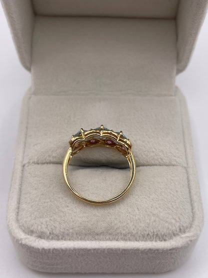 9ct gold topaz cluster ring