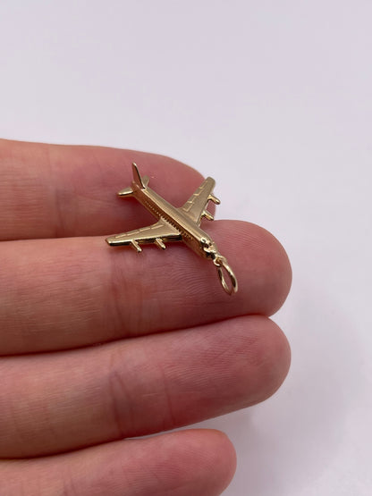 9ct gold aeroplane charm