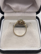 Load image into Gallery viewer, 9ct gold emerald and cz ring
