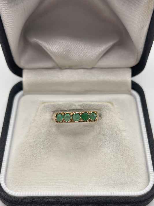 9ct gold emerald ring