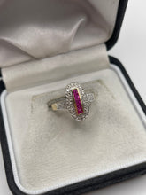 Load image into Gallery viewer, 9ct gold ruby and diamond ring
