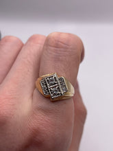 Load image into Gallery viewer, 9ct gold diamond signet ring
