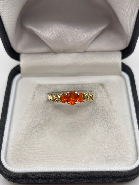 9ct gold fire opal ring