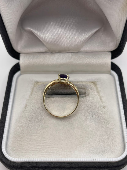 9ct gold amethyst ring