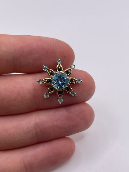 9ct gold topaz and sapphire pendant