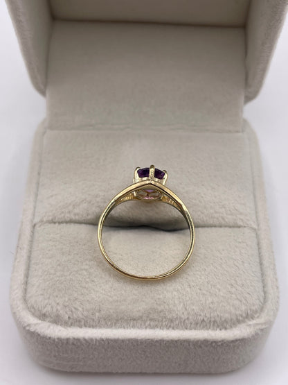 9ct gold amethyst ring
