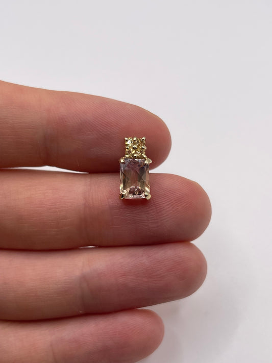 9ct gold ametrine and citrine pendant