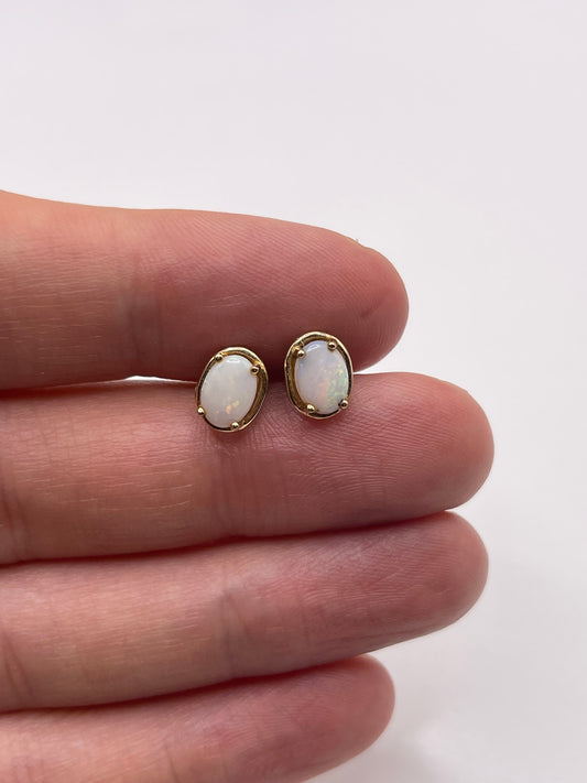 9ct gold opal earrings