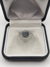 Load image into Gallery viewer, Silver diamond cluster ring
