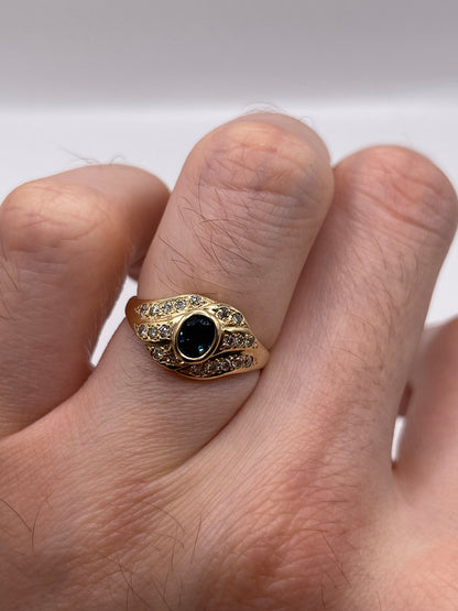 9ct gold sapphire and diamond ring