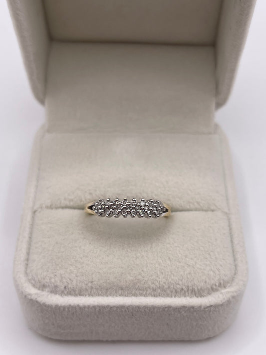 9ct gold diamond cluster ring