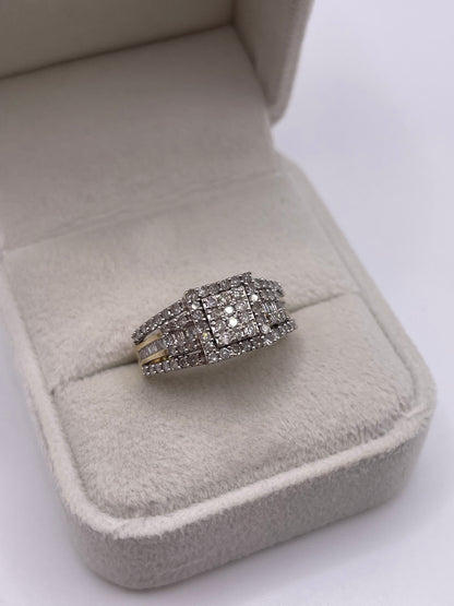 9ct gold diamond cluster ring