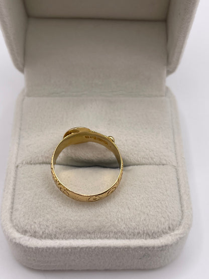 Antique 18ct gold buckle ring