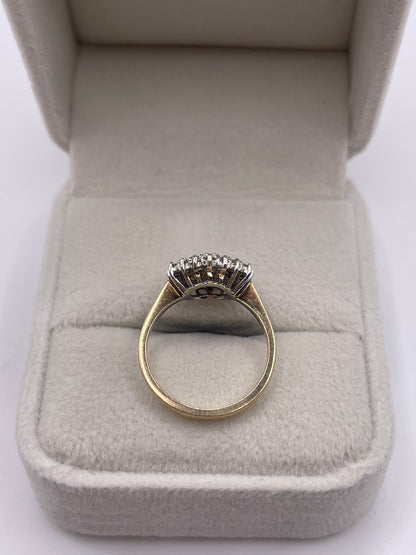 9ct gold diamond cluster ring