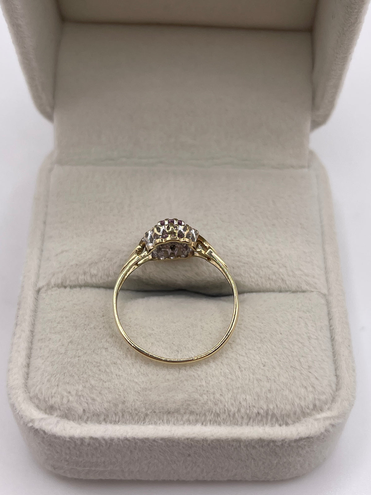 9ct gold ruby and diamond ring