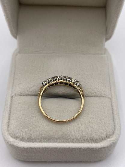 9ct gold sapphire and diamond ring