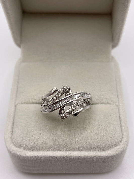 9ct white gold 50 point diamond ring