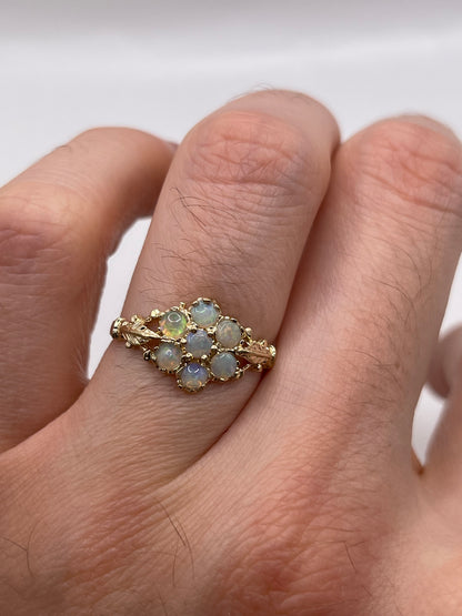 9ct gold opal cluster ring