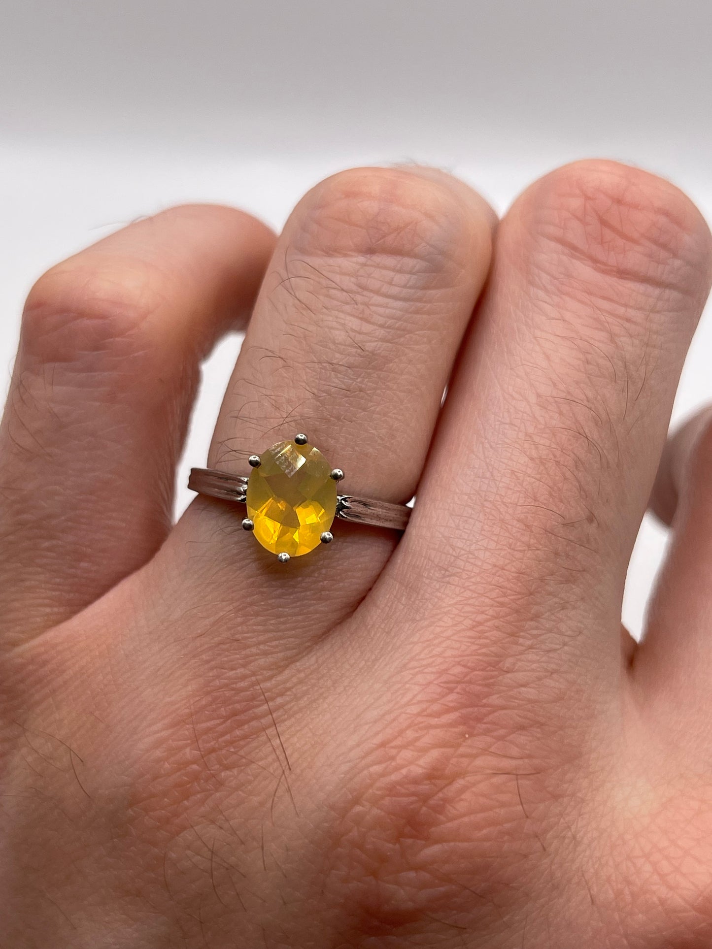 Silver opal ring