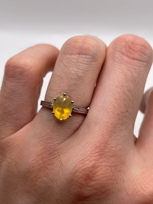 Silver opal ring