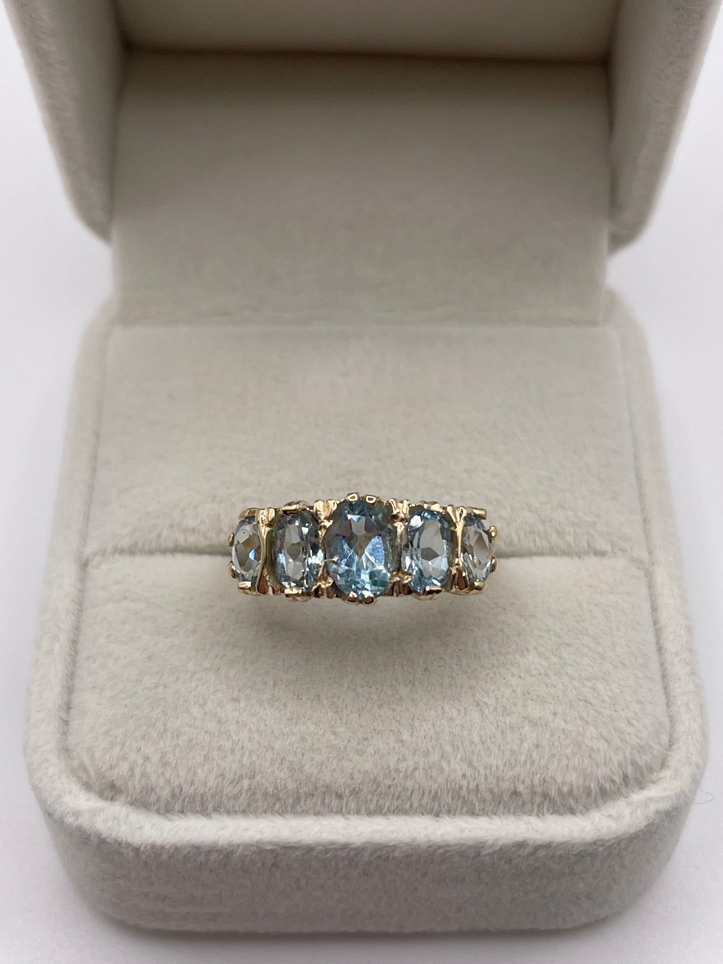 9ct gold blue topaz ring