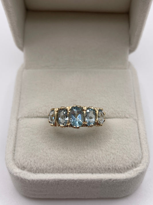 9ct gold blue topaz ring