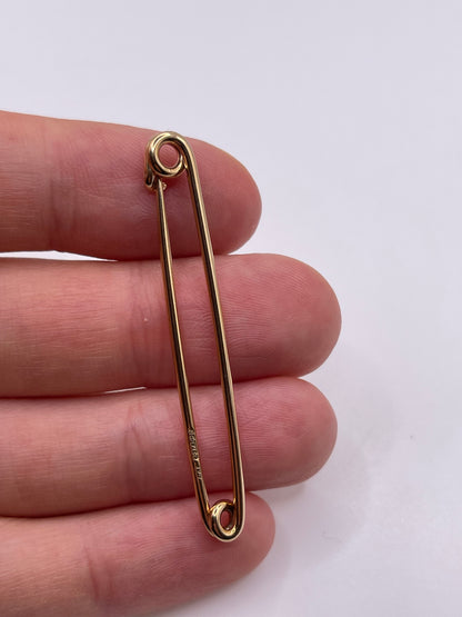 9ct gold safety pin clip