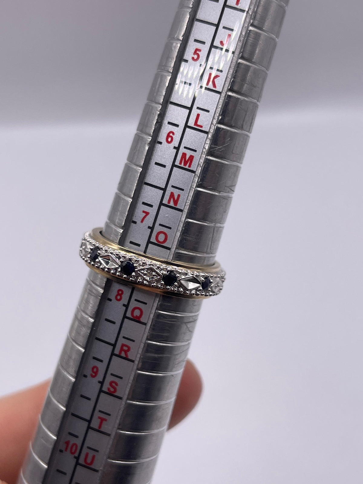 9ct gold sapphire and diamond eternity ring