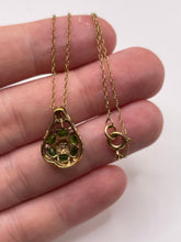 Load image into Gallery viewer, 9ct gold diopside and diamond necklace
