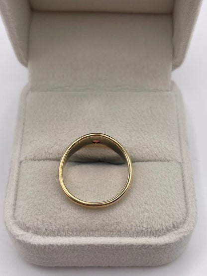 9ct gold garnet gypsy ring