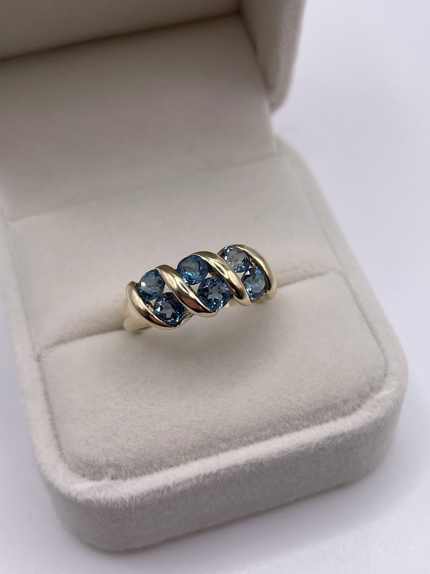 9ct gold blue topaz ring