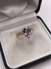 Load image into Gallery viewer, 9ct gold amethyst and cz ring
