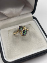 Load image into Gallery viewer, 9ct gold mystic topaz and diamond ring
