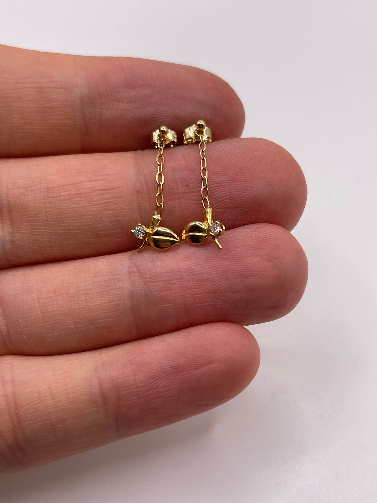 9ct gold diamond earrings