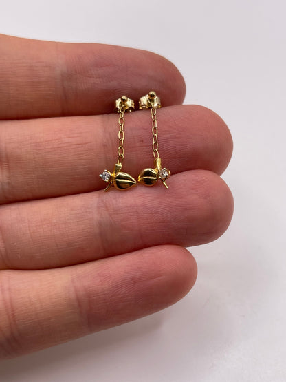 9ct gold diamond earrings