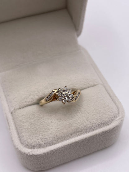 9ct gold diamond cluster ring