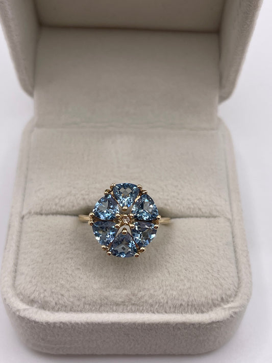 9ct gold topaz and diamond ring