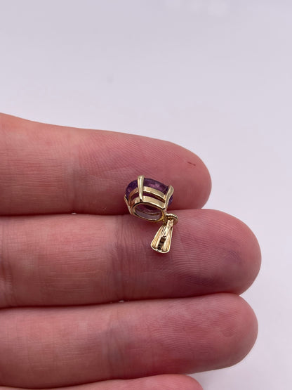 9ct gold amethyst pendant