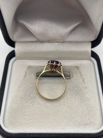 9ct gold amethyst ring