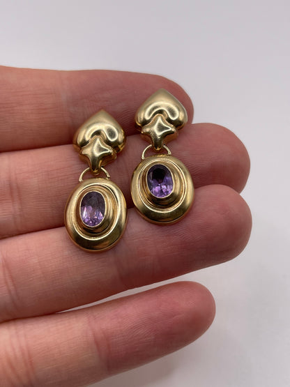 9ct gold amethyst earrings