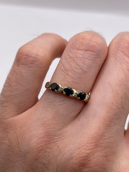 9ct gold sapphire and diamond ring
