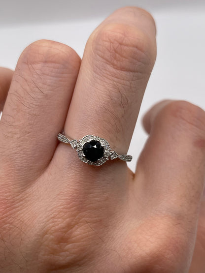 9ct white gold sapphire and diamond ring