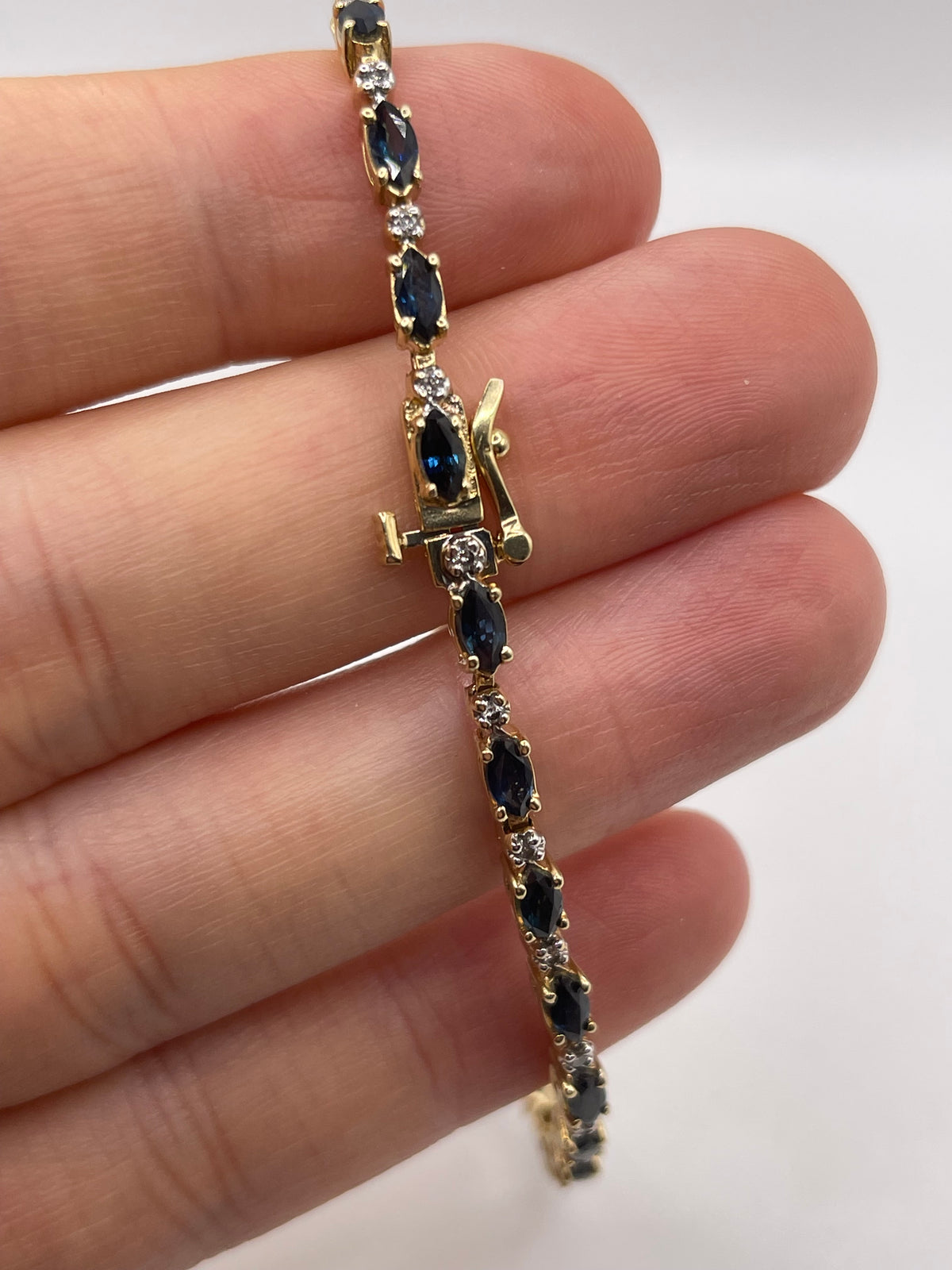 14ct gold sapphire and diamond bracelet