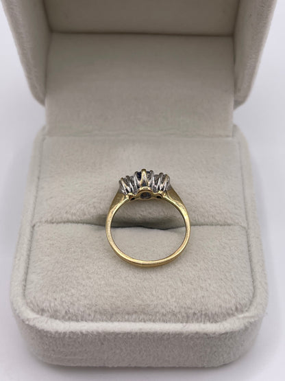 9ct gold sapphire and diamond ring